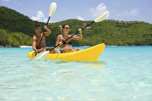 sian ka'an, couple kayaking 