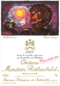 Label of Chateau Mouton Rothschild wine