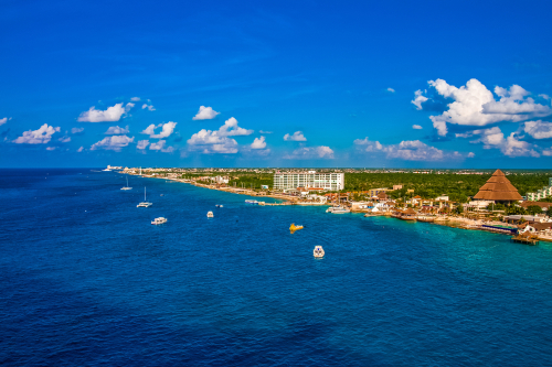 Panoramic view of Cozumel in Quintana Roo Mexico