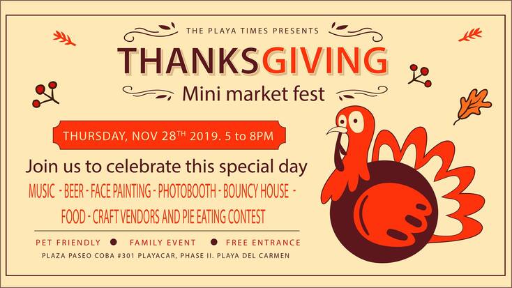 Thanksgiving Mini-Market fest at Playa del Carmen.